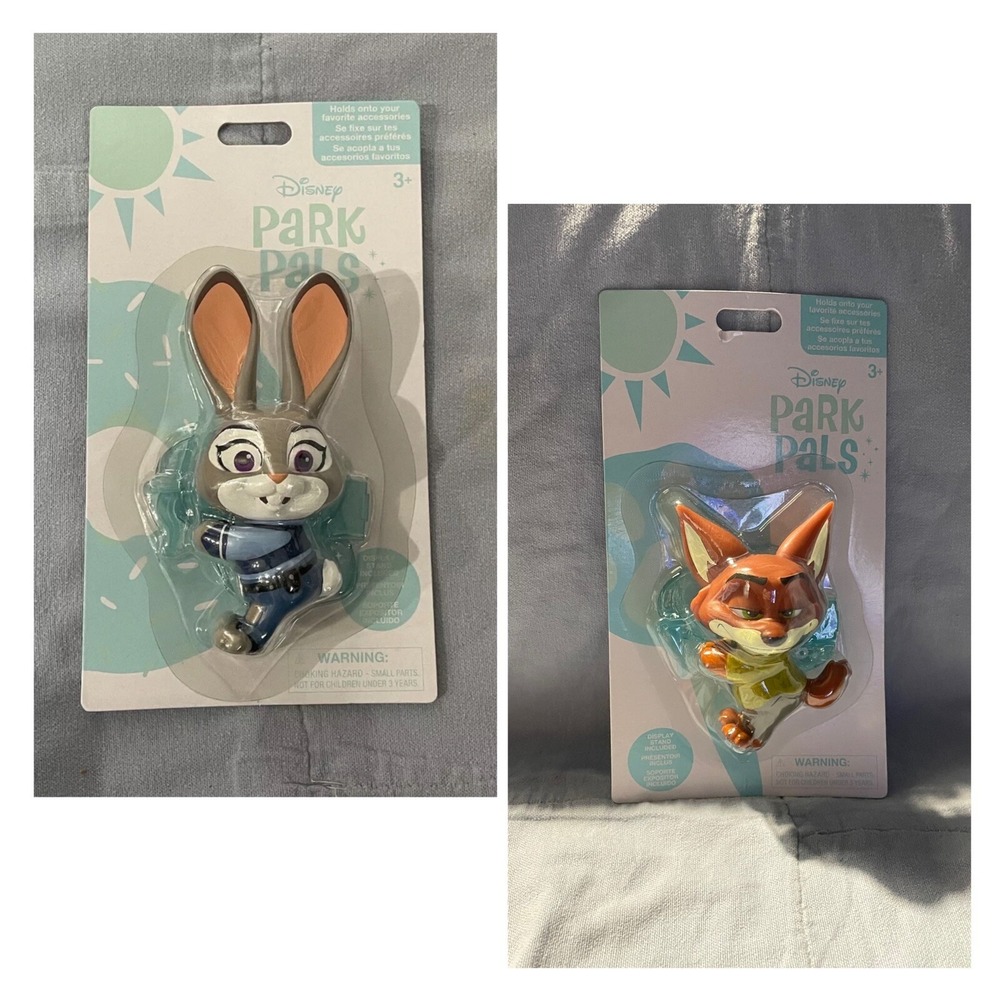 NEW Walt Disney Parks Park Pals Collectible Clip Figure Zootopia Judy & Nick